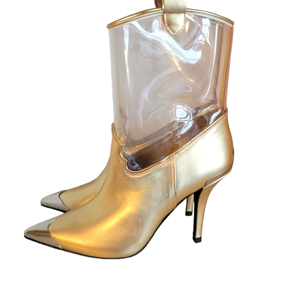 Jeffrey Campbell Gold and clear boots size 7 NWOB - Picture 2 of 6